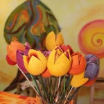 plstěné tulipány z ovčí